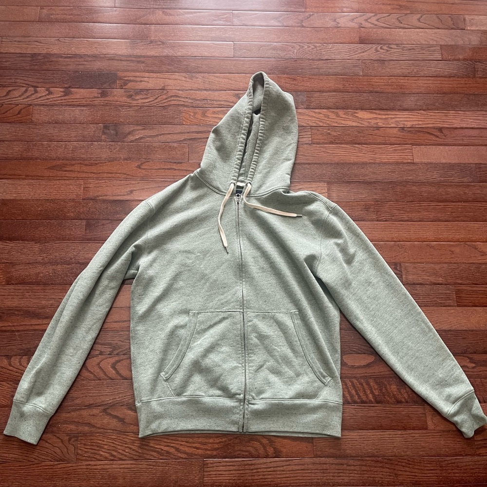 JCrew Jeans Light Green Full Zip Hoodie Medium
